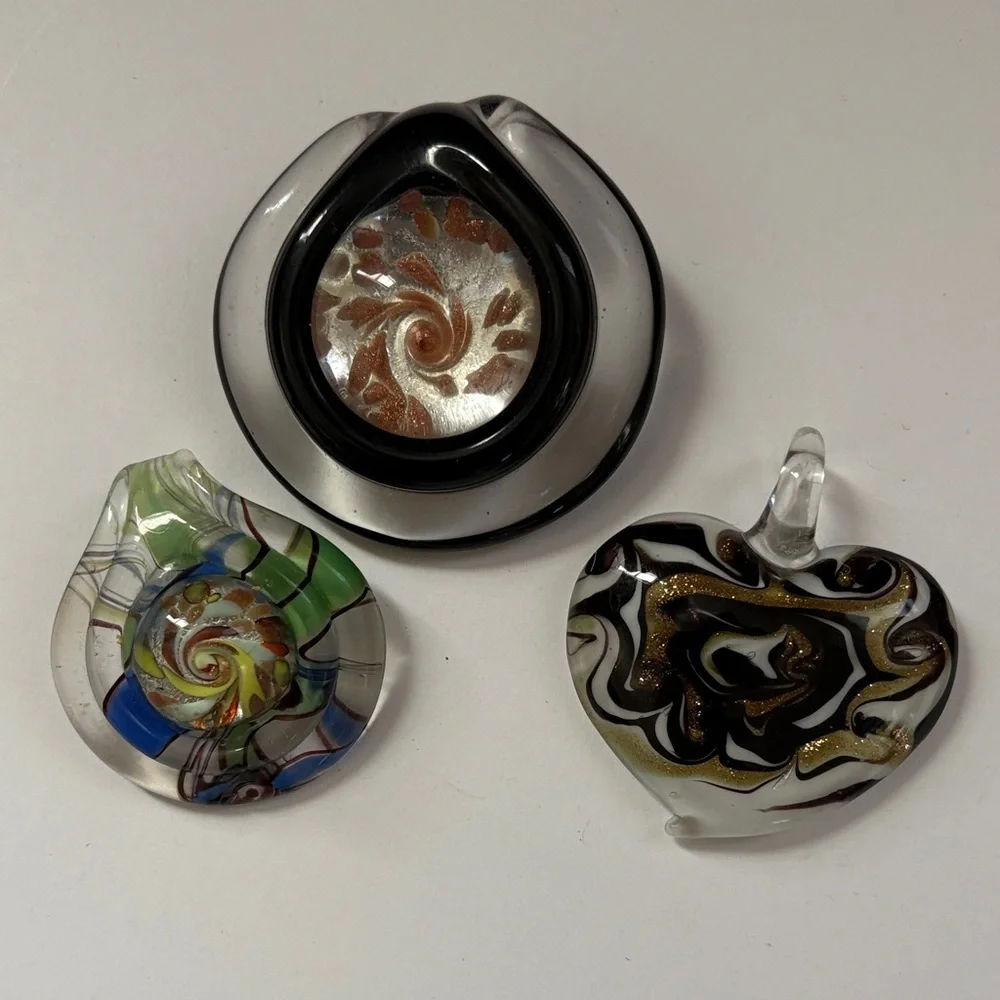 Handmade Glass Pendant Lot - Multicolor Artistic Teardrops & Abstract Shapes - Picture 6 of 9